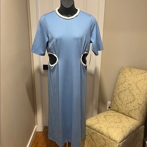 Tuckernuck Blue Midi Dress with White Accents